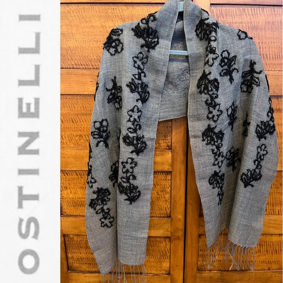 🇮🇹Vintage 100% Pure Wool/Lana Scarf by Ostinelli Como Italy | Floral 18” x 68” - Picture 17 of 17